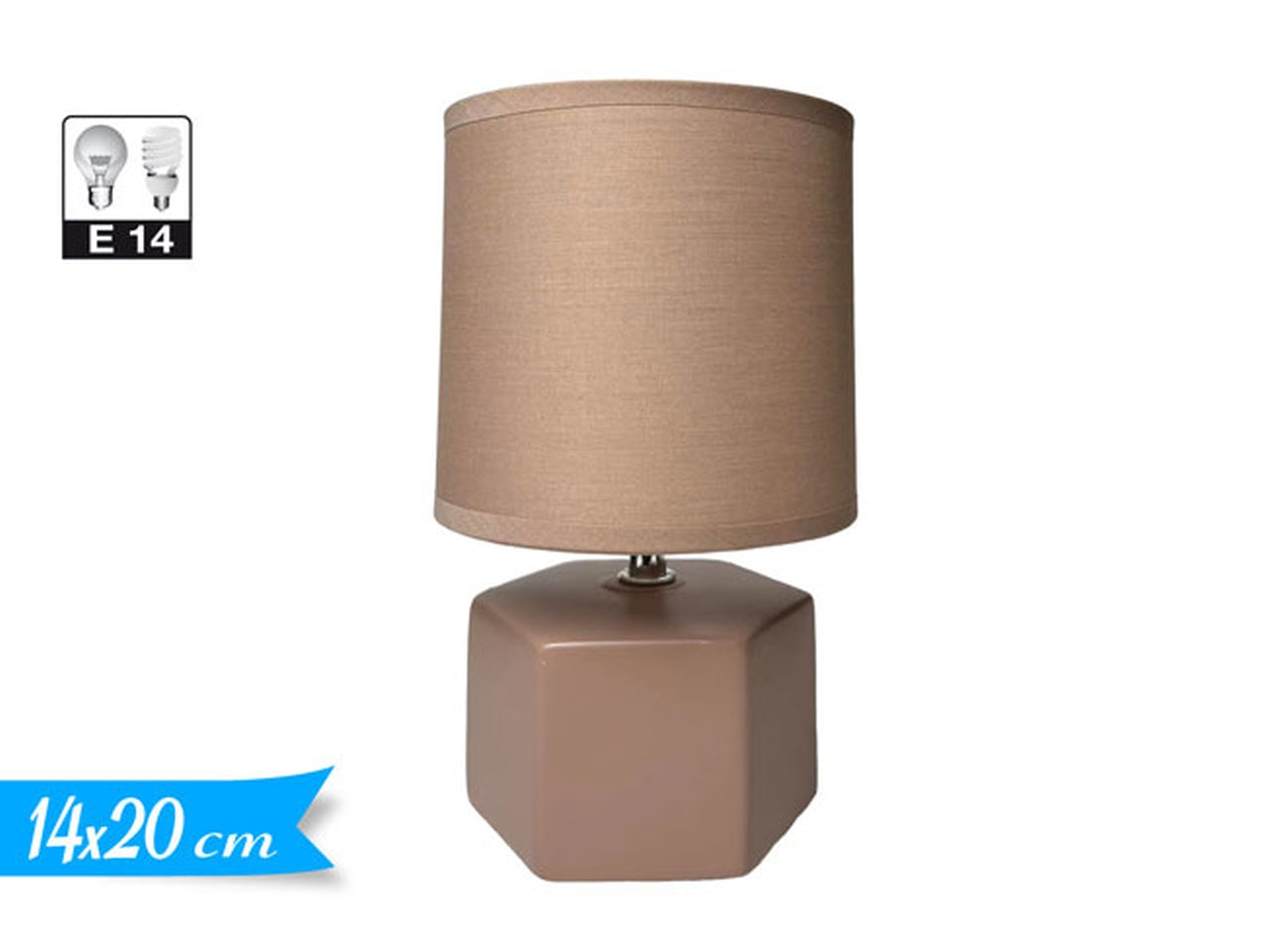 Lampada rosa cipria da tavolo stile moderno 20 cm â Golden Hill