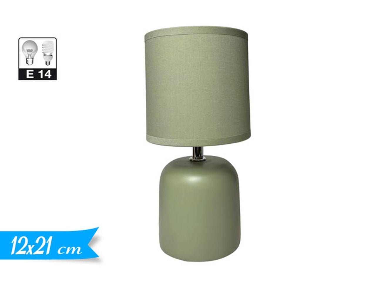 Lampada verde salvia da tavolo stile scandinavo 21 cm â Golden Hill
