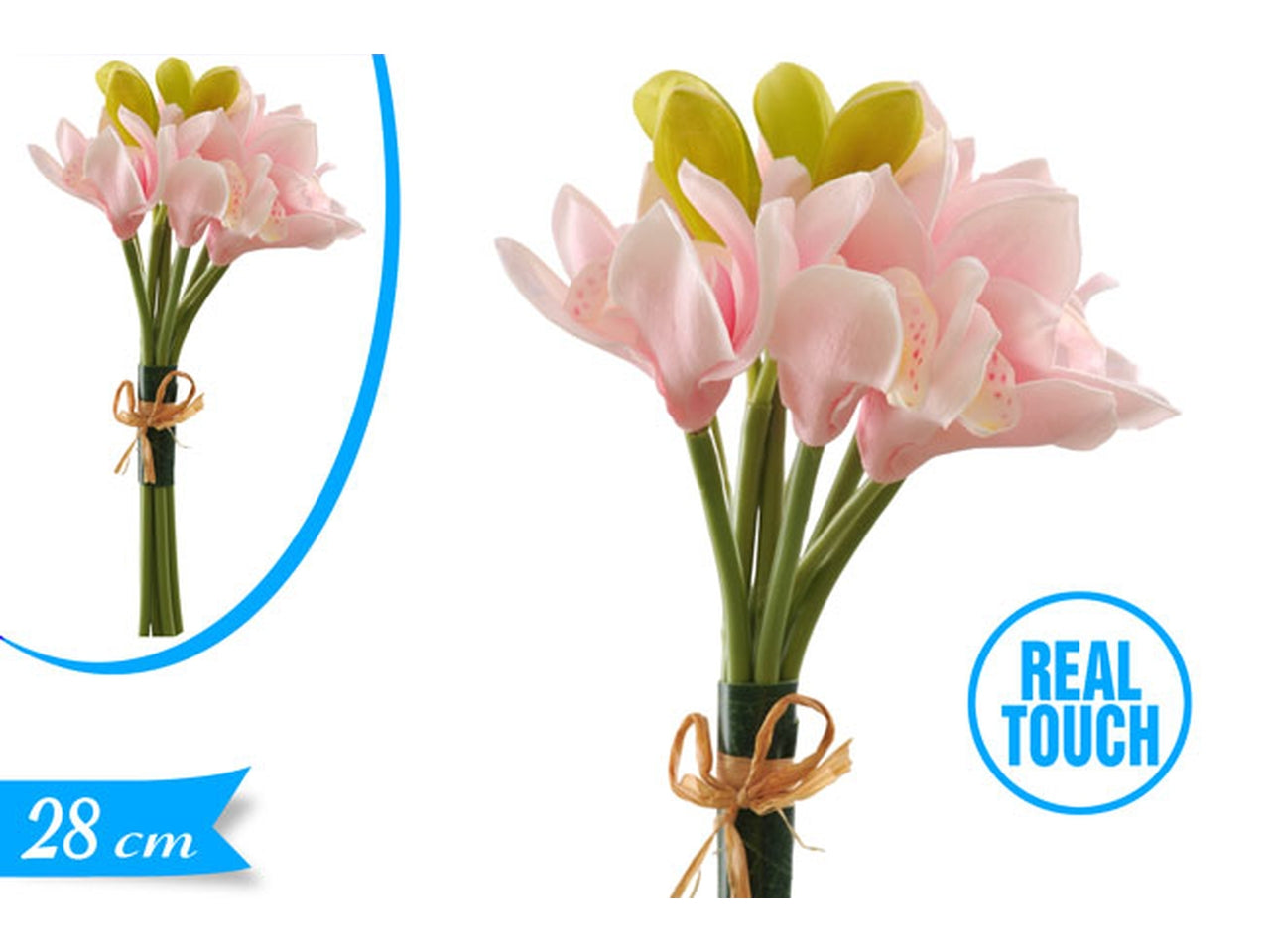 Mazzetto orchidea gomma rosa