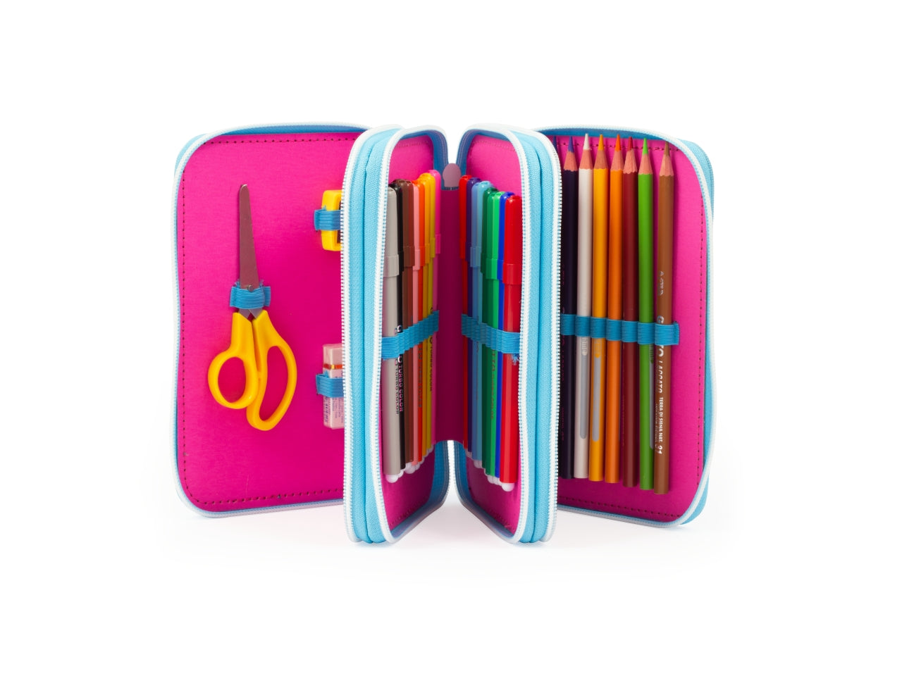 Astuccio Triplo GO POP, Completo di Set Cancelleria, Astuccio 3 Scomparti per Bambine e Ragazze, Prima Elementare, Per Scuola Elementare e Medie - Giochi Preziosi