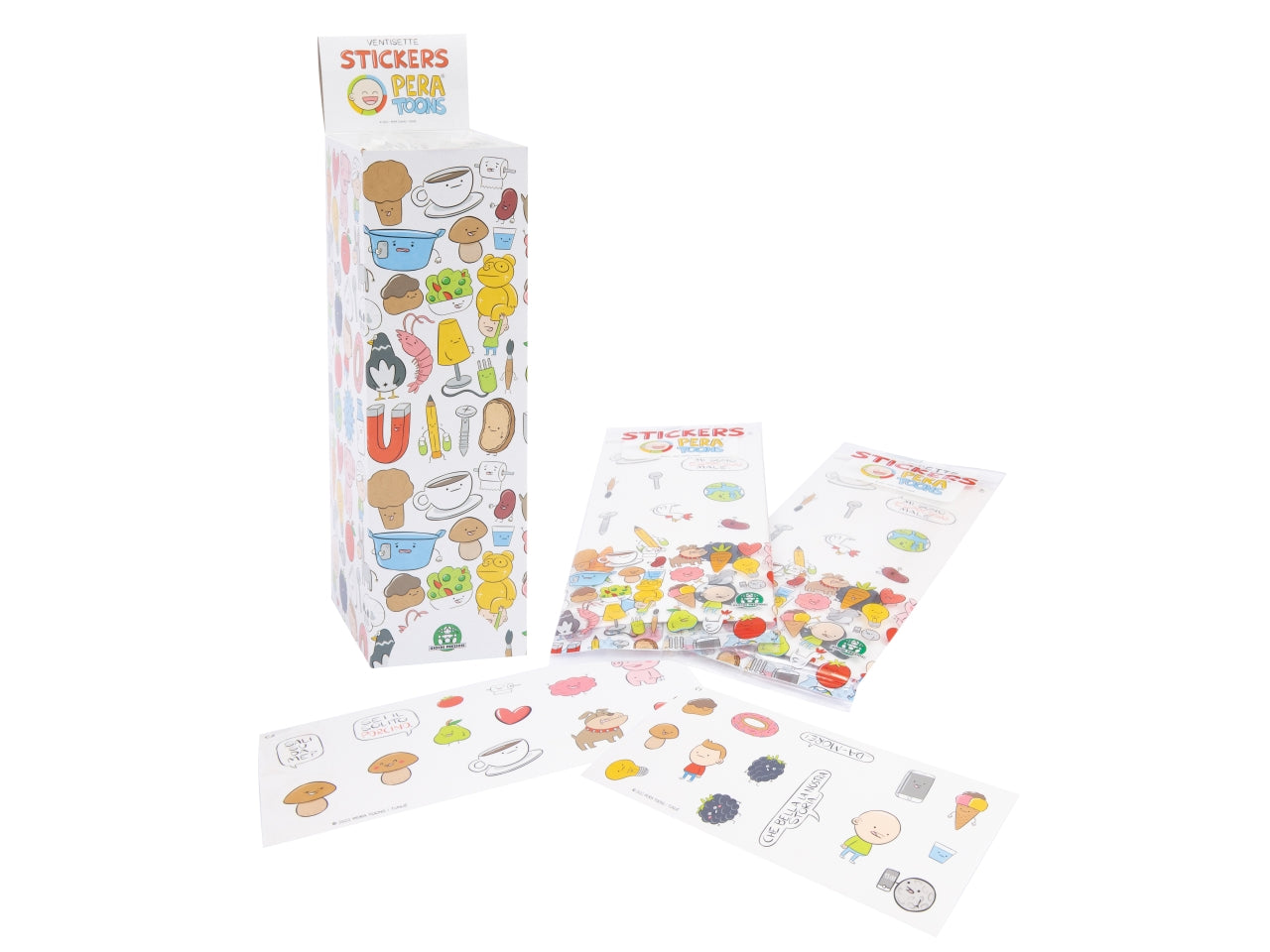 Pera toons 36 stickers attacca e stacca - Un'emozionante gioco di carte con freddure e battute di pera - Giochi Preziosi