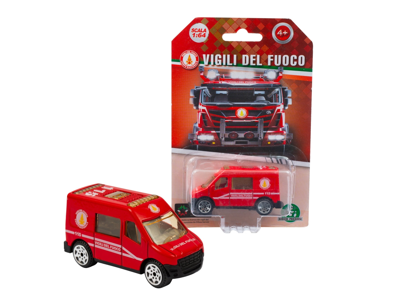 Furgone vigili del fuoco die cast, 1:64 per bambini dai 4+ anni - Giochi Preziosi