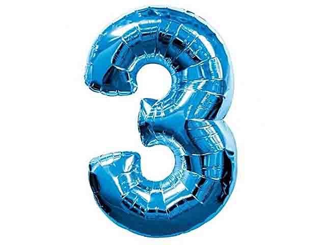 Pallone numerale celeste 3 003b