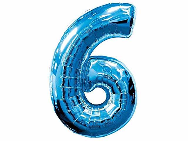 Pallone numerale celeste 6 006b