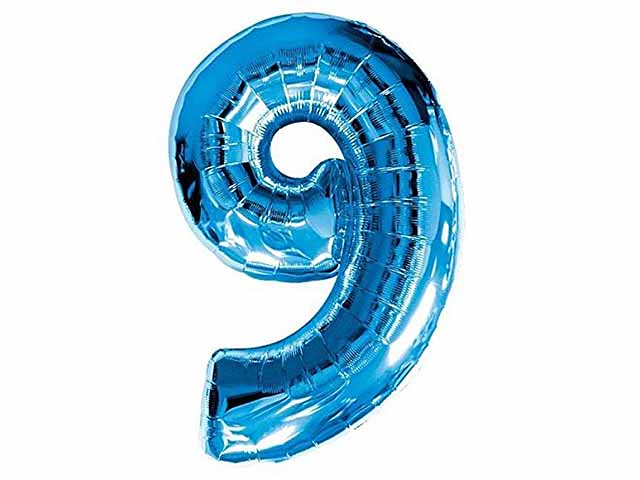 Pallone numerale celeste 9 009b