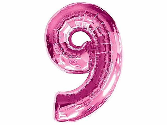 Pallone numerale rosa 9 019f