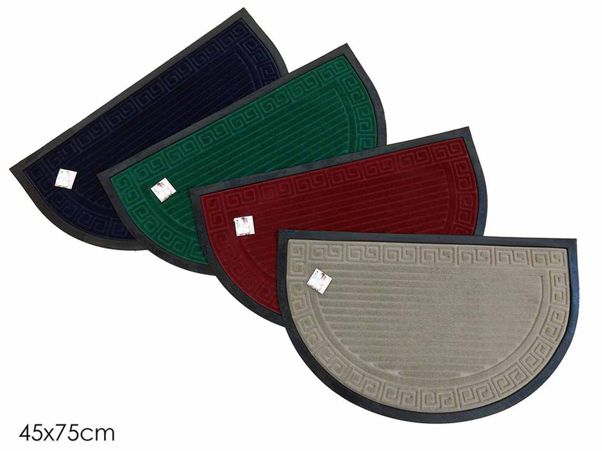 Tappeto mezzaluna 45x75cm in poliestere e gomma, 4 colori assortiti