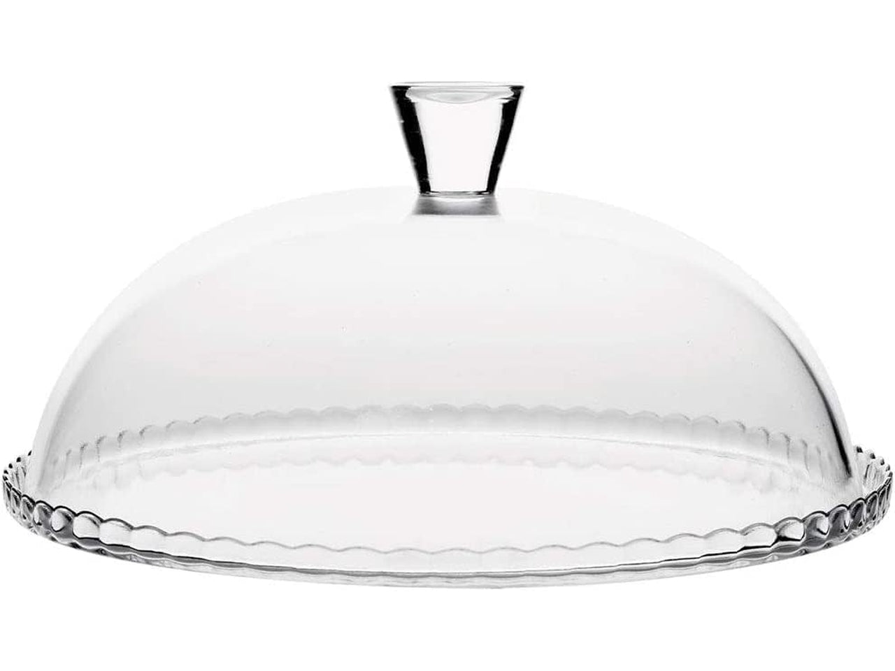 Piatto vetro c/campana D.33xH.16cm