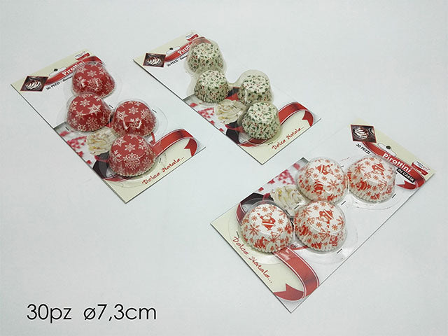 Pirottini natalizi 30 pezzi in 6 varianti