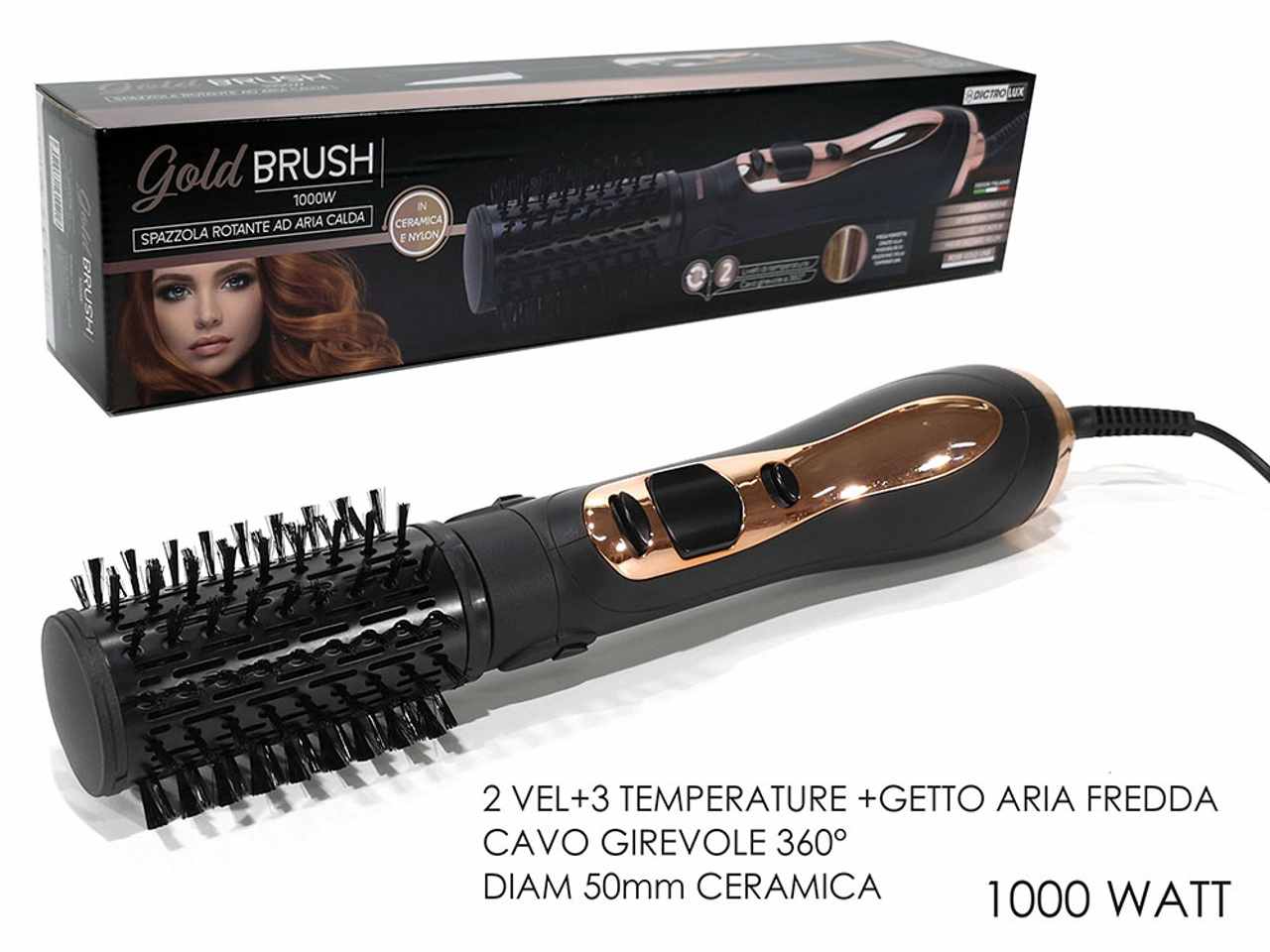 Spazzola rotante ad aria gold brush 1000w