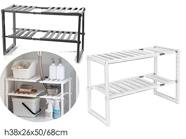 Scaffale regolabile sottolavello h38x26x50/68cm
