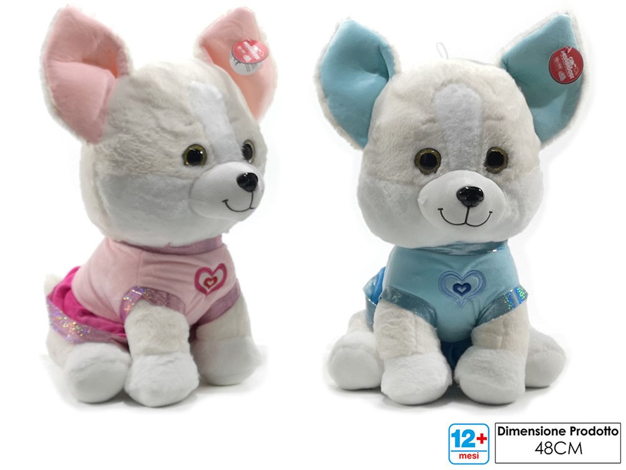 Peluche morbidosi cagnolino h.48cm disponibile in 2 assortimenti