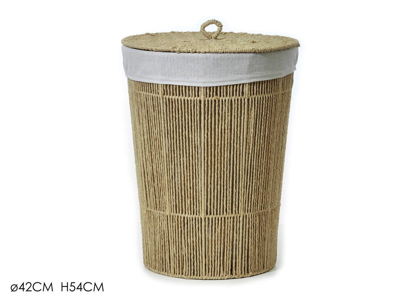 Cesta portabiancheria in carta e cotone beige 42x54 cm - Vestiamo Casa