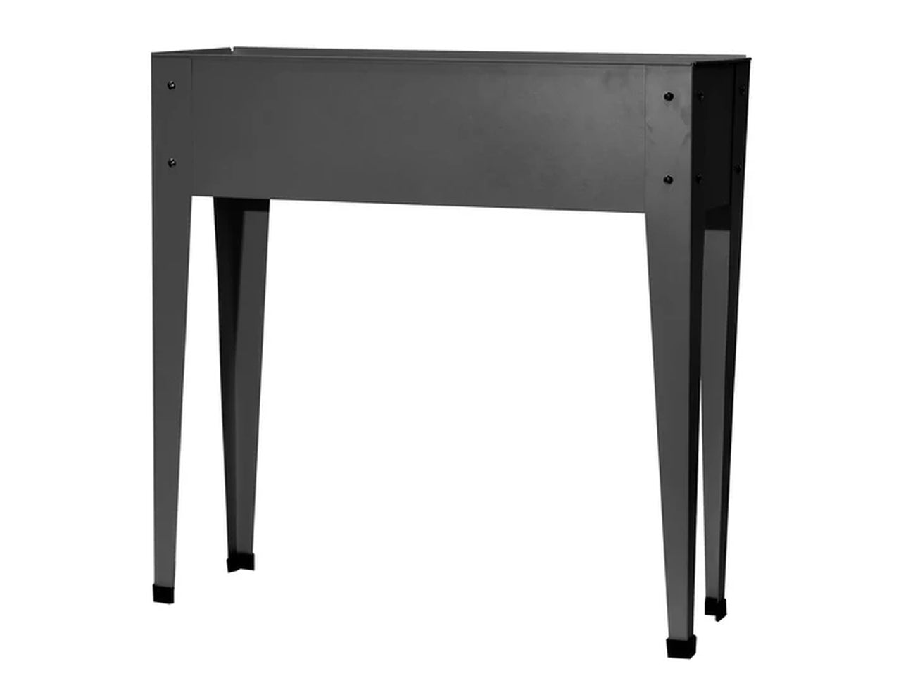 Fioriera rialzata rettangolare grigia in metallo design moderno h.80 cm- Vestiamo Casa