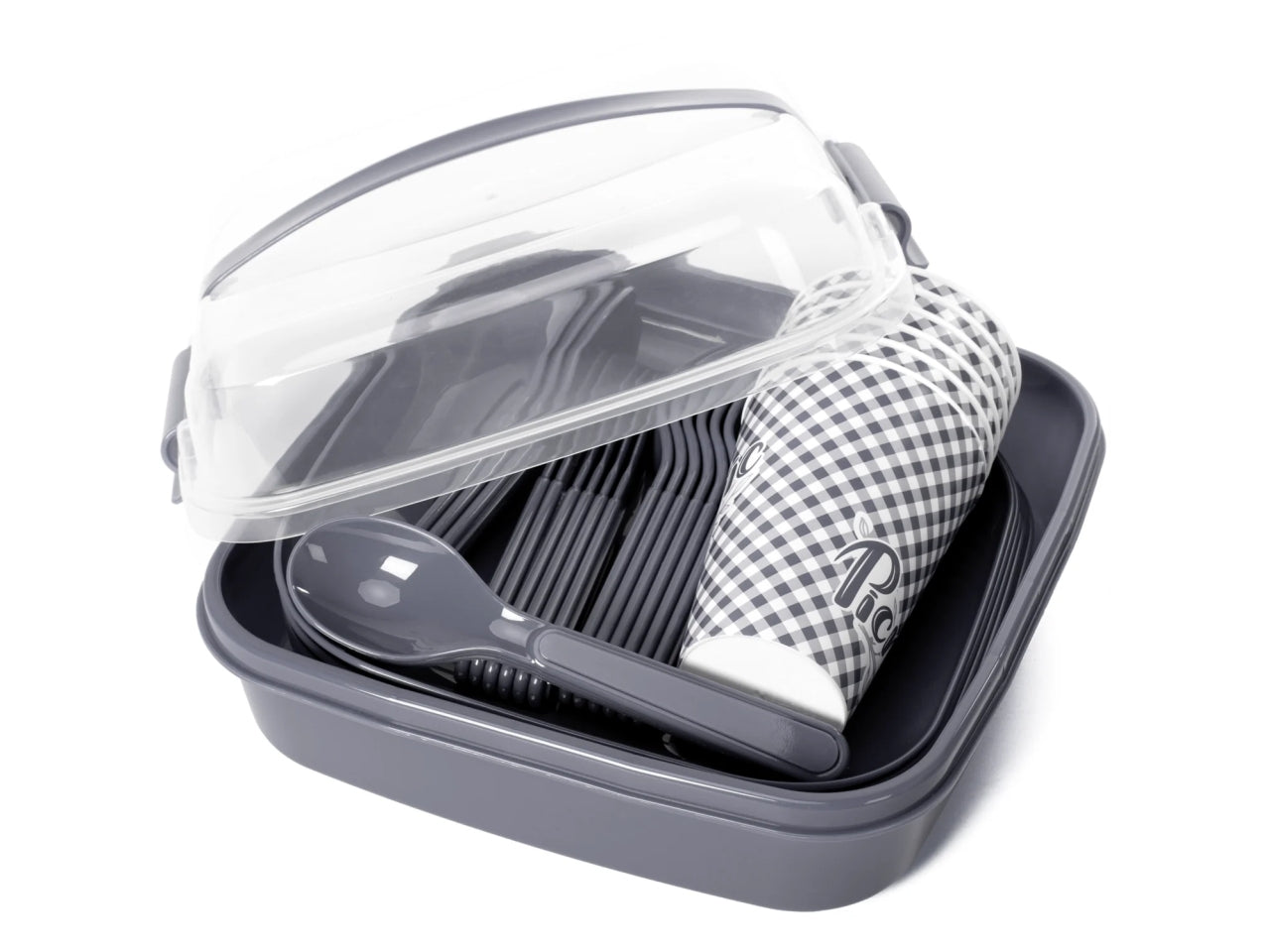 Set Pic-nic Multiuso 31 Pezzi - Disponibile in 2 Colori, Ideale per Picnic, Campeggio e Barbecue - 26x26x12cm