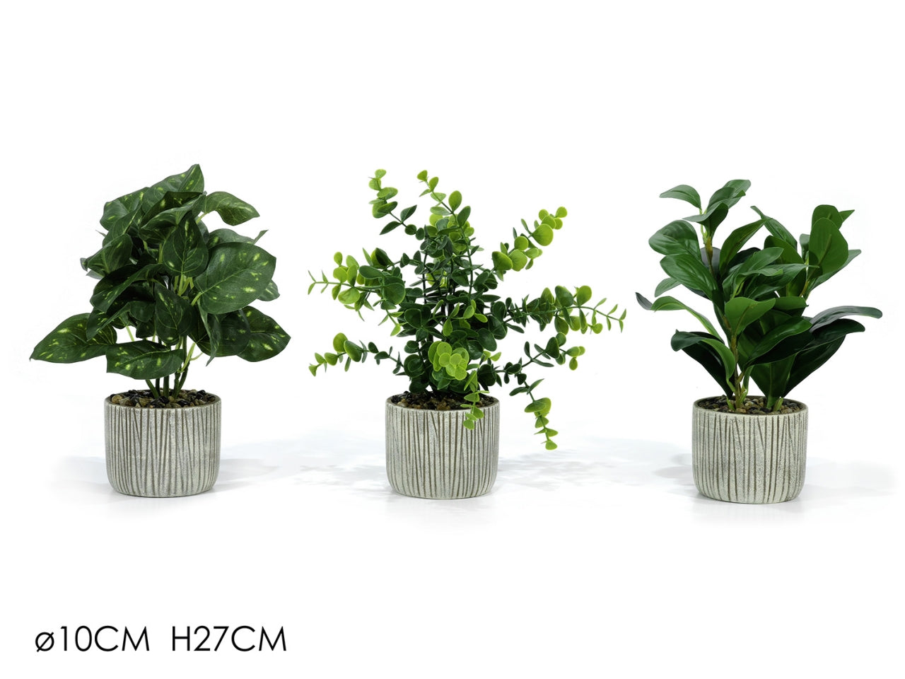 Pianta artificiale con vaso in ceramica e plastica 10x27 cm - General Trade