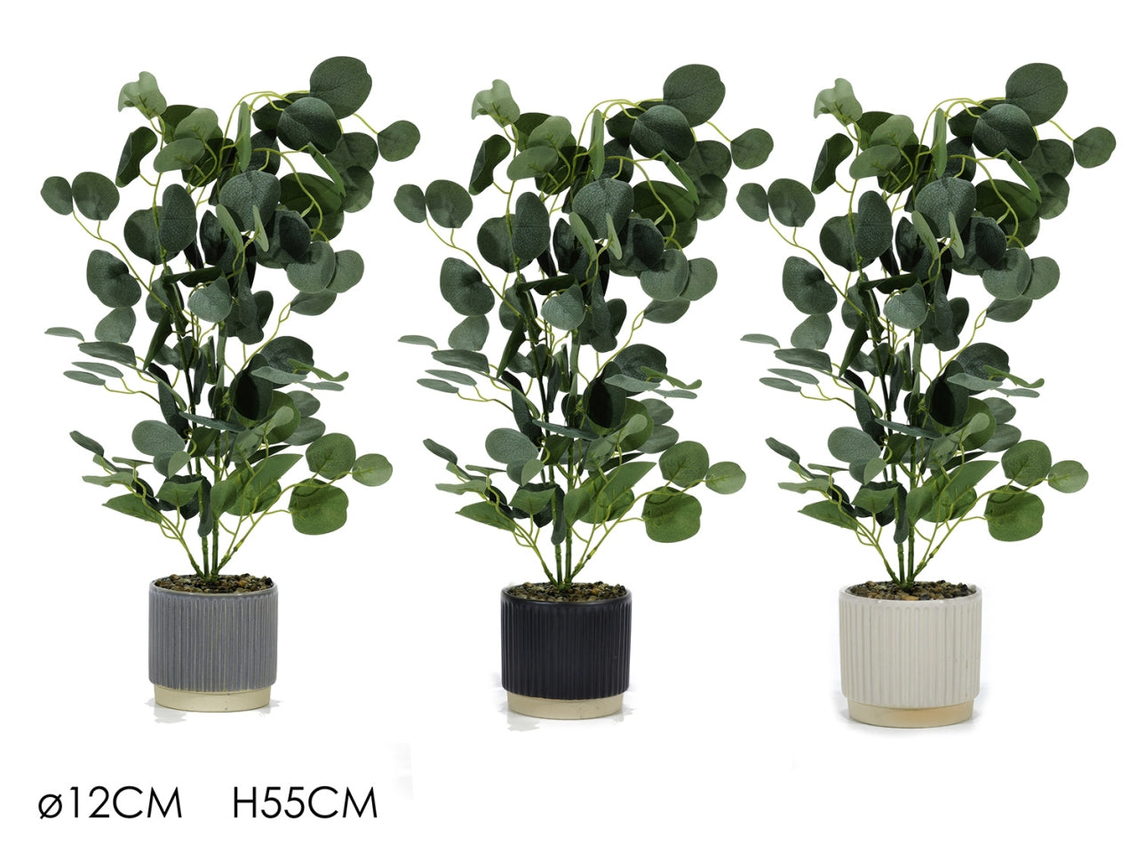 Pianta artificiale Cappero con vaso in ceramica e plastica 12x55 cm - General Trade