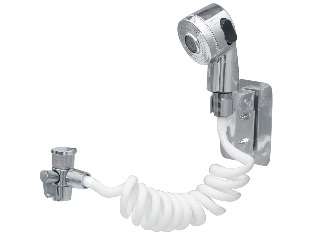 Doccetta Lavabo Multifunzione in Lega di Zinco con Tubo Flessibile Estensibile, Altezza 10cm, Diametro 5,5cm - Doppio Controllo, Pulsante Cambio Getto e 2 Tipi di Getto