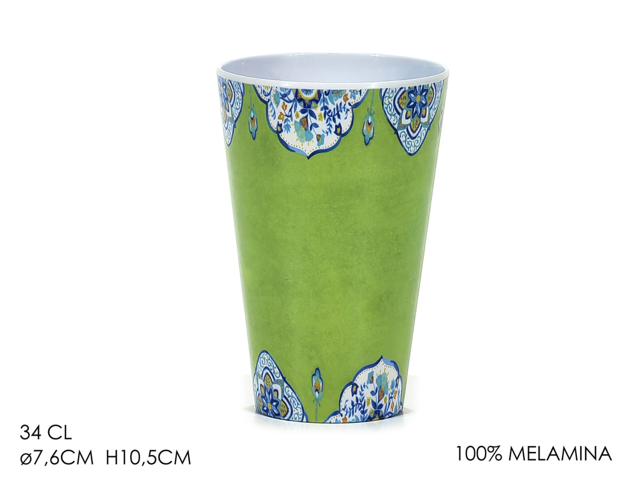 Bicchiere in melamina verde stile mediterraneo 34 cl - Gusto Casa