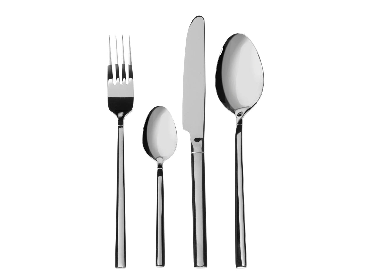 Servizio di Posate Zarak Shiny 24 Pezzi in Acciaio Inox - Stile Contemporaneo.