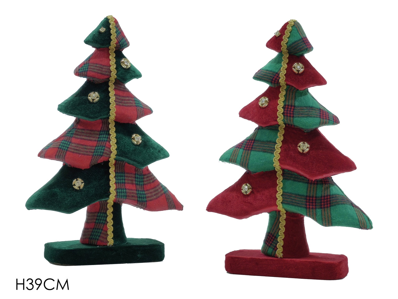 Alberello di natale h.39cm scozzese in 2 assortimenti