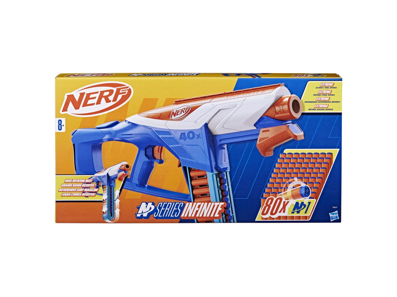Nerf N-series Infinite 80 Proiettili, Mitraglietta Giocattolo per bambini 8 +