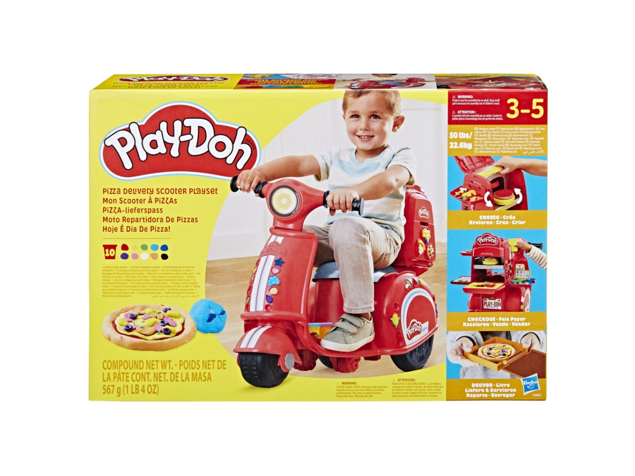 Pasta Modellabile Play-Doh Pizza Delivery Scooter: Set per Bambini 3+ | Dimensioni 20,3x62,2x43,2 - Hasbro