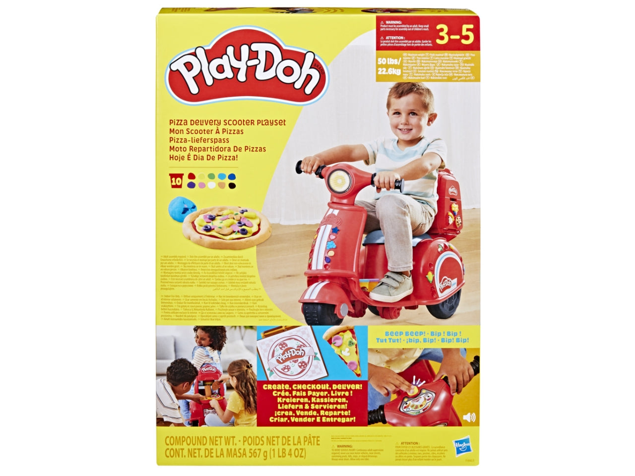 Pasta Modellabile Play-Doh Pizza Delivery Scooter: Set per Bambini 3+ | Dimensioni 20,3x62,2x43,2 - Hasbro