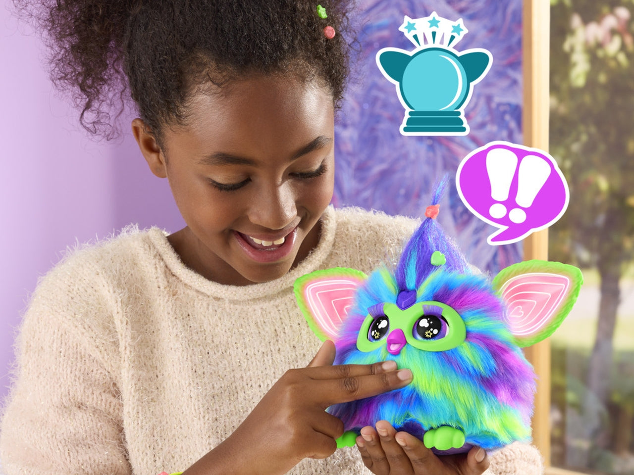 Peluche Elettronico Furby - Aurora Furborealis: Giocattolo per Bambine 6+ | Dimensioni 12,7x22,86x22,86 - Hasbro