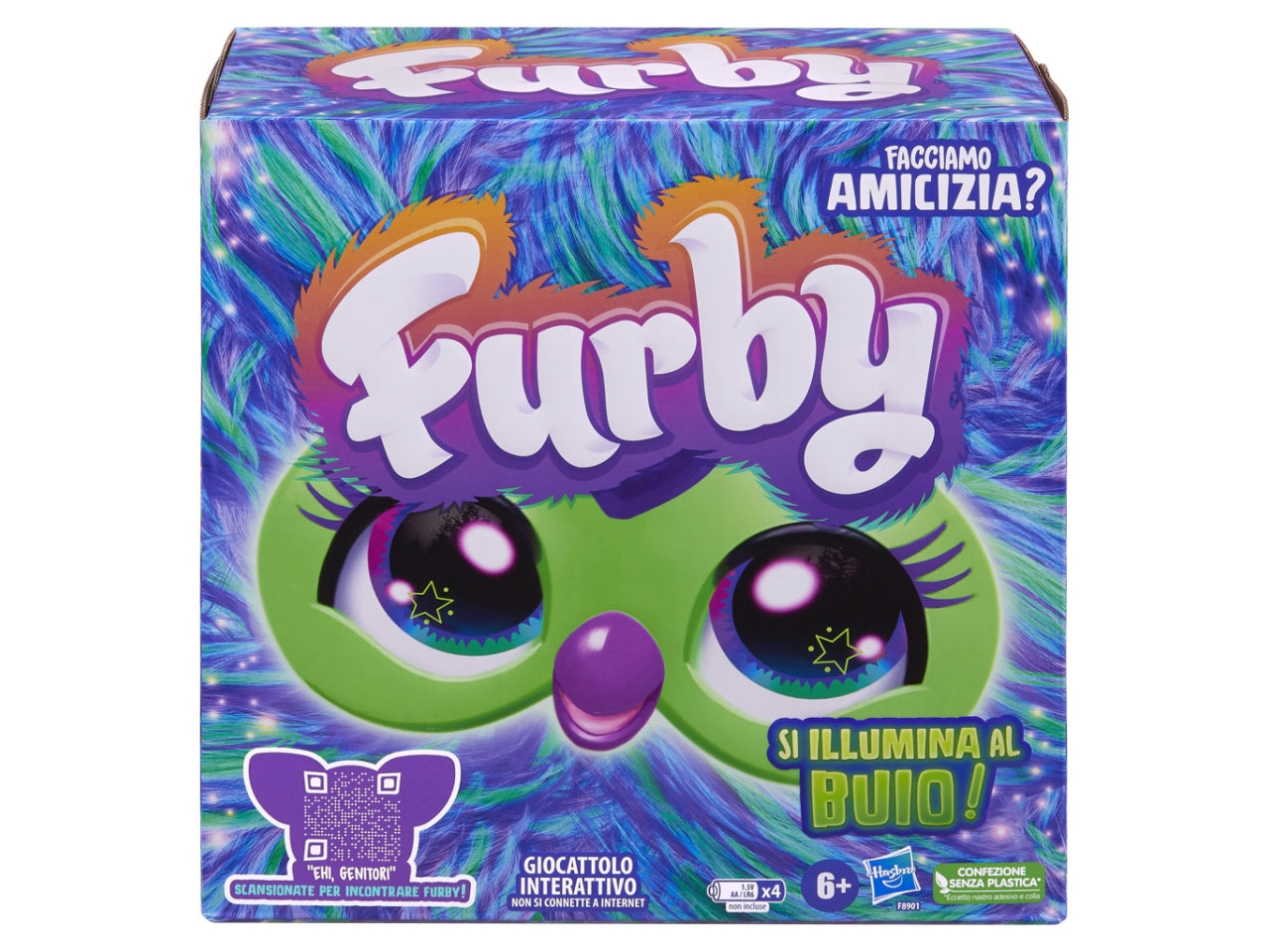 Peluche Elettronico Furby - Aurora Furborealis: Giocattolo per Bambine 6+ | Dimensioni 12,7x22,86x22,86 - Hasbro