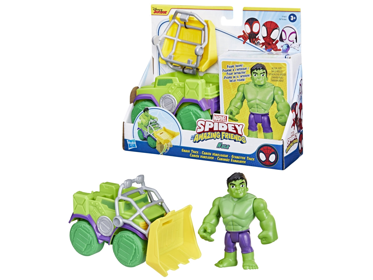 Set Giocattolo Marvel "Spidey e i Suoi Fantastici Amici" - Hulk Smash Truck con Personaggio e Accessori per bambini da 3 anni in su | Hasbro