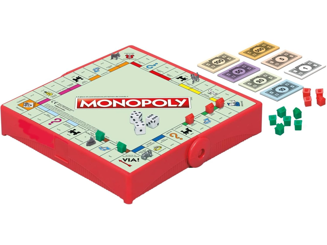 Monopoly, I Gioca Ovunque, gioco per bambini e bambine dagli 8 anni in su, gioco portatile per 2-4 giocatori, gioco da viaggio per bambini e bambine | Hasbro