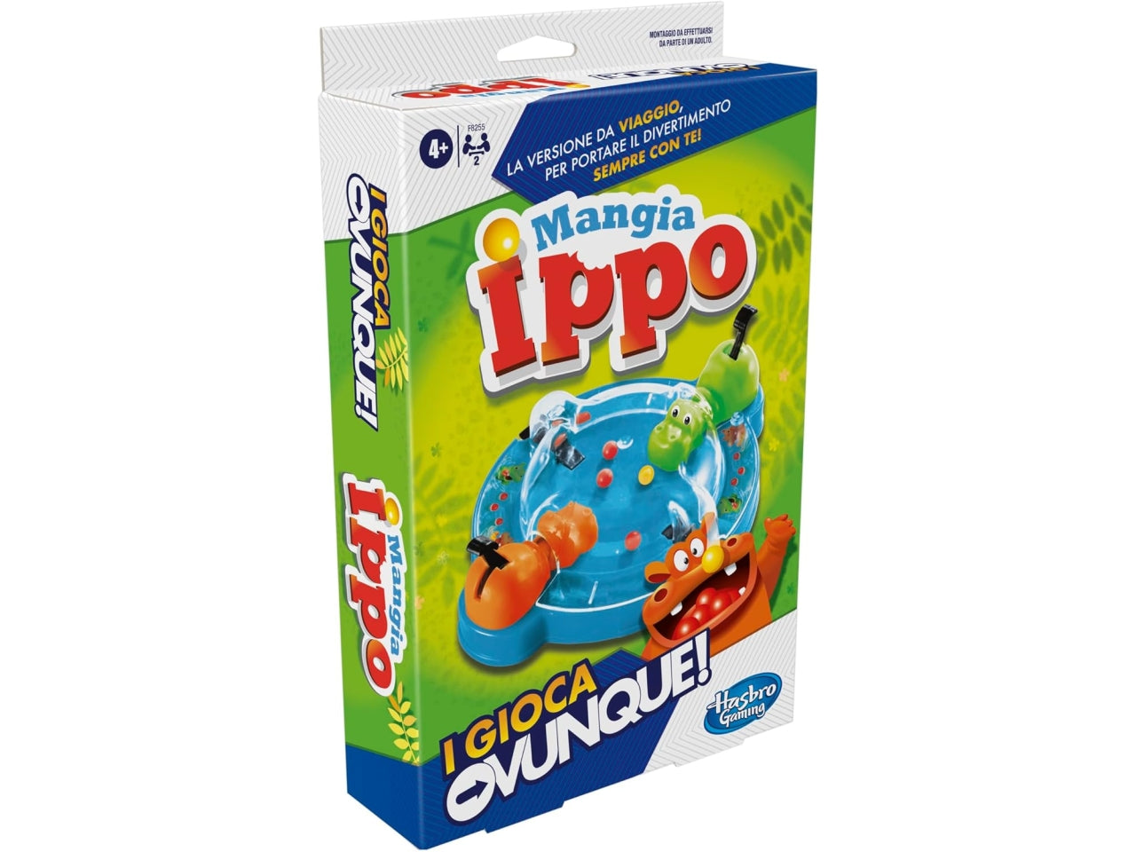 Mangia Ippo, I Gioca Ovunque, gioco per bambini e bambine dai 4 anni in su, gioco portatile per 2 giocatori, gioco da viaggio per bambini e bambine, include 2 ippopotami affamati | Hasbro