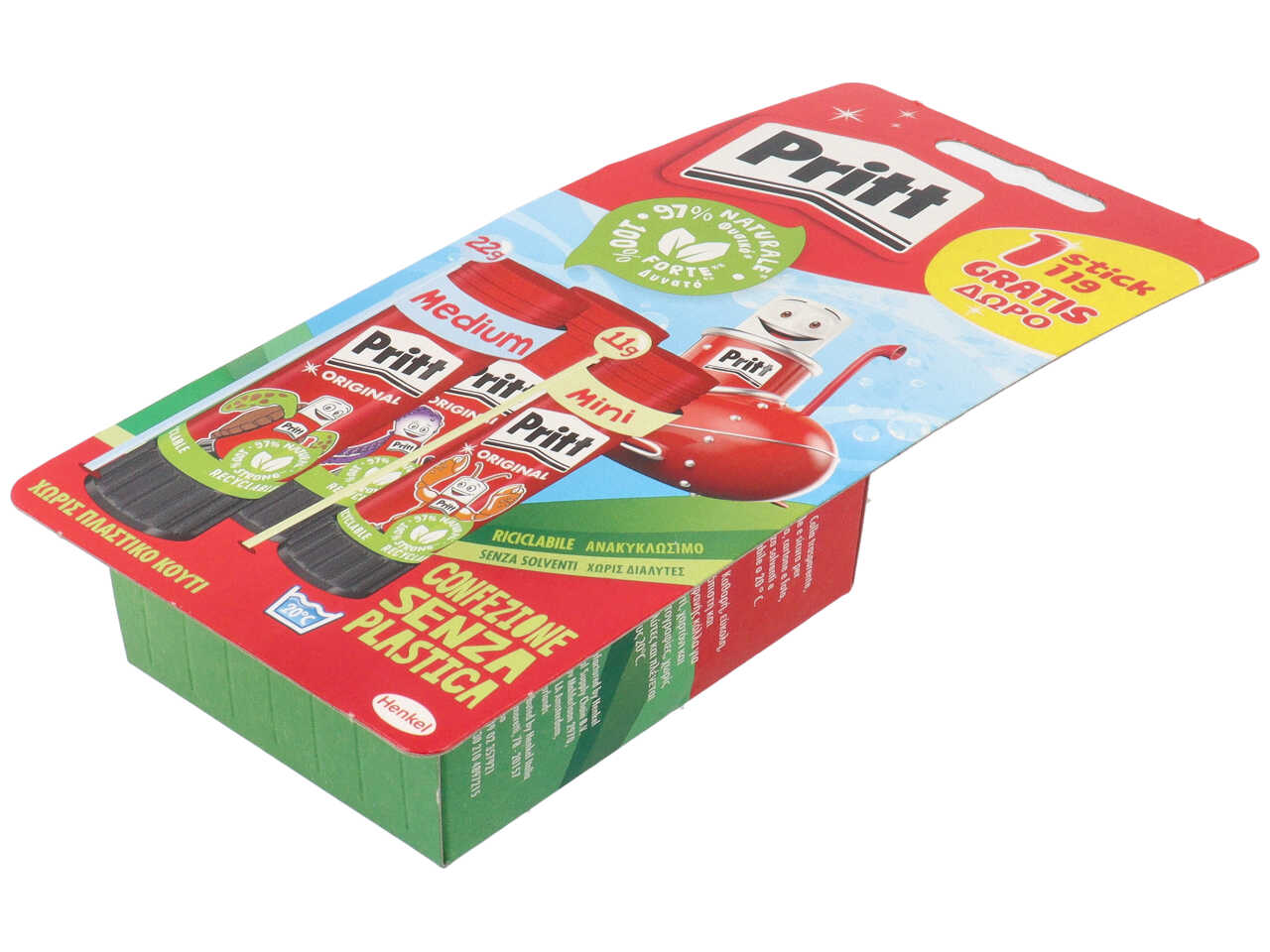 Colla stick blister 2 pezzi 2x22 gr henkel