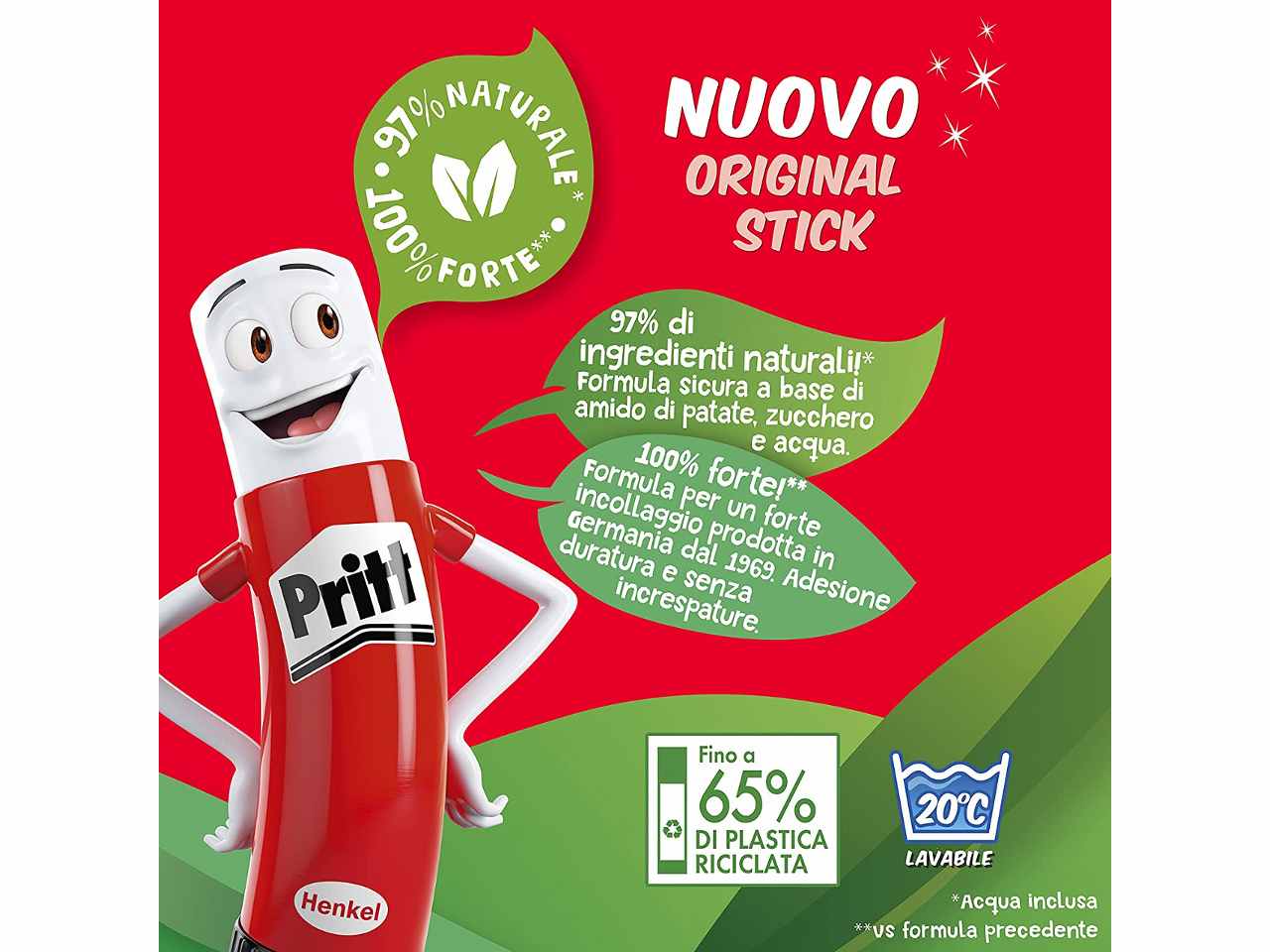 Colla stick blister 2 pezzi 2x22 gr henkel