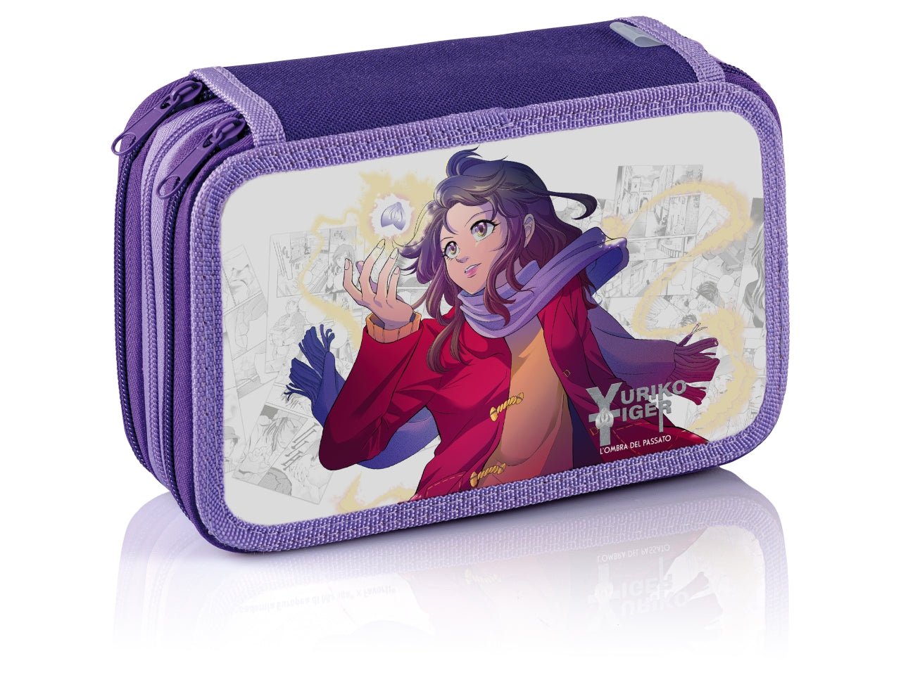 Astuccio scuola Manga bicolore per bambini a 3 scomparti colori assortiti 20x13x7,5 cm - B Box