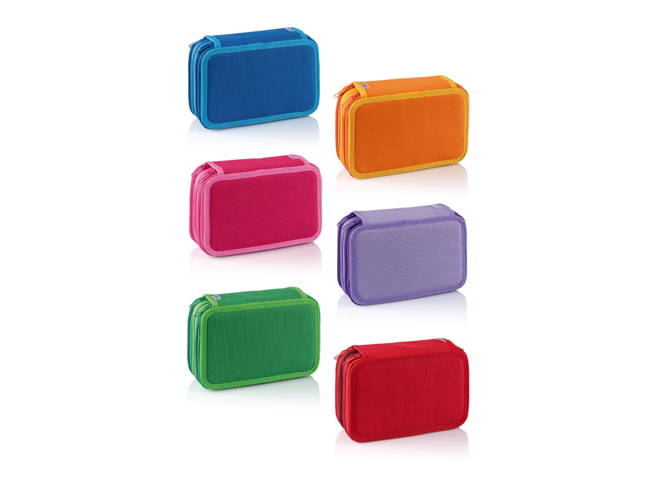 Astuccio scuola bicolore per bambini a 3 scomparti colori assortiti 20x13x7,5 cm - B Box