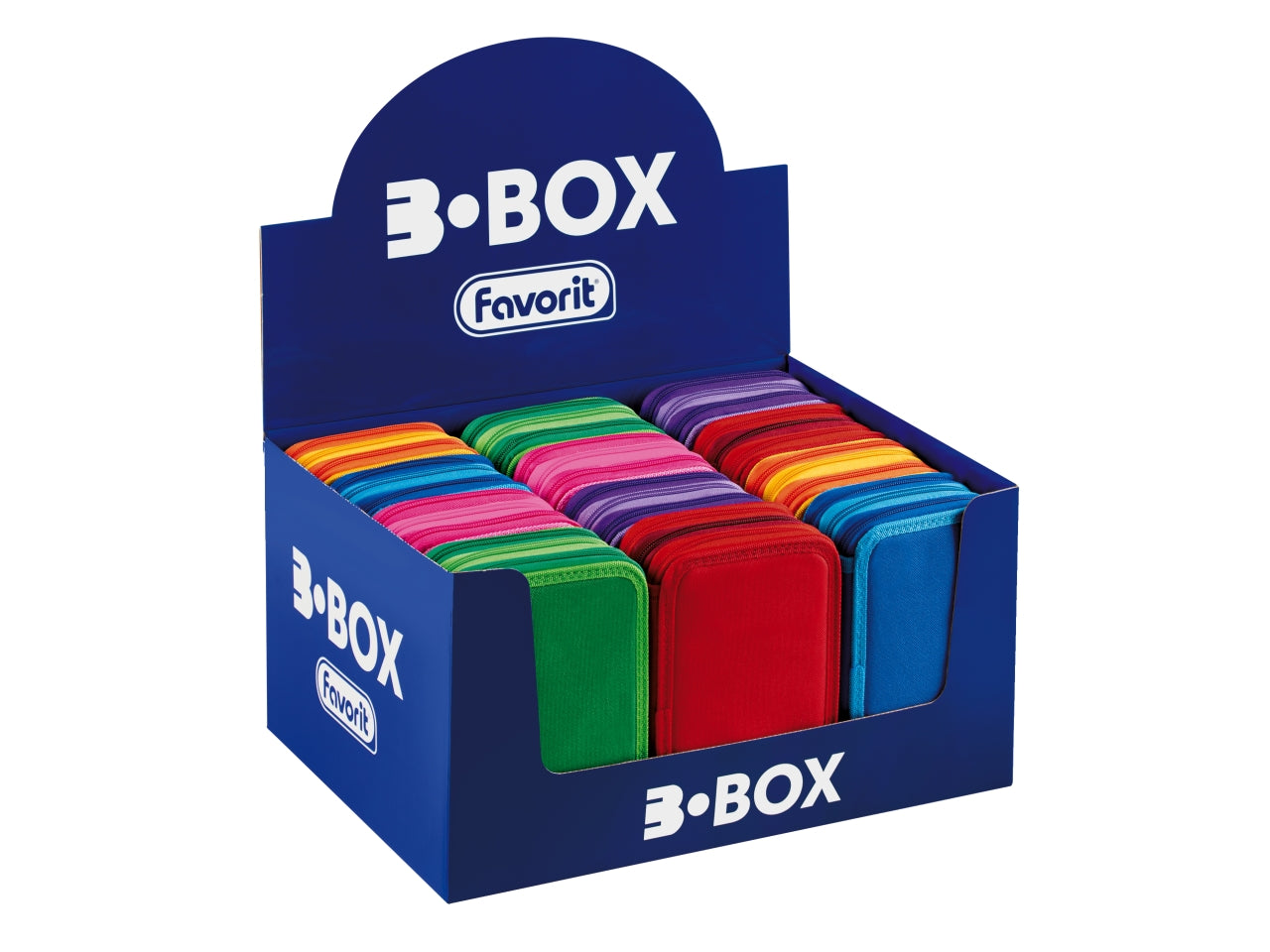 Astuccio scuola bicolore per bambini a 3 scomparti colori assortiti 20x13x7,5 cm - B Box