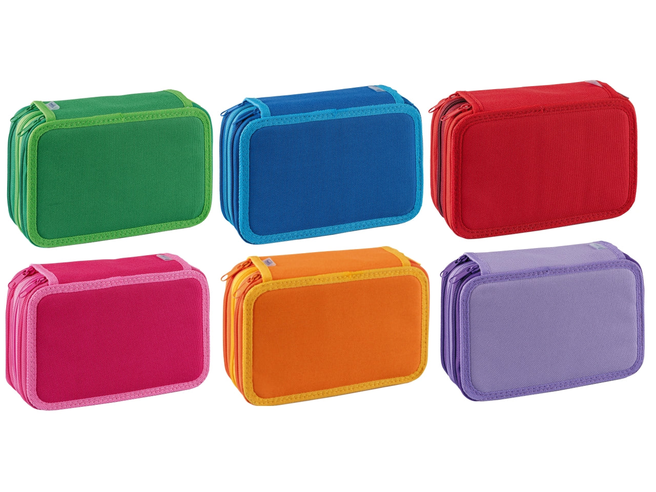 Astuccio scuola bicolore per bambini a 3 scomparti colori assortiti 20x13x7,5 cm - B Box