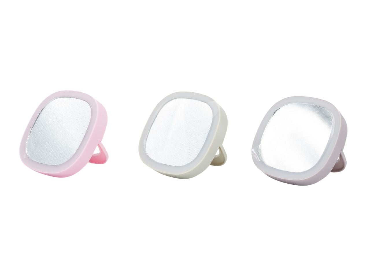 Specchio led portatile per il trucco in plastica colori assortiti 8,5x8,5x1,8 cm - Ibs