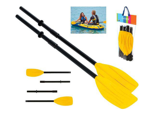Remi per canotti gonfiabili da 122 cm nero e giallo in plastica - Intex