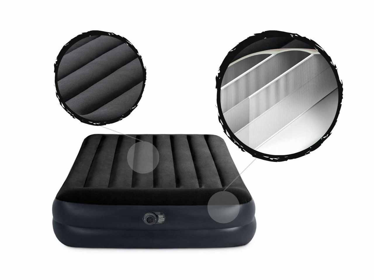 Materasso dura beam pillow rest matrimoniale con tecnologia fiber tech e pompa elettrica incorporata 152x203x42cm