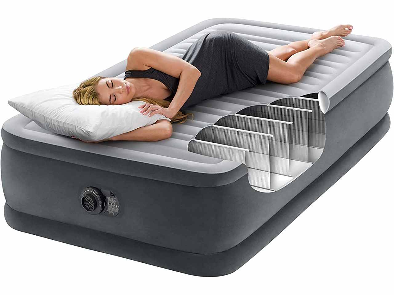 Materasso singolo comfort plush elevated dura beam tecnologia fiber tech 99x191x46cm