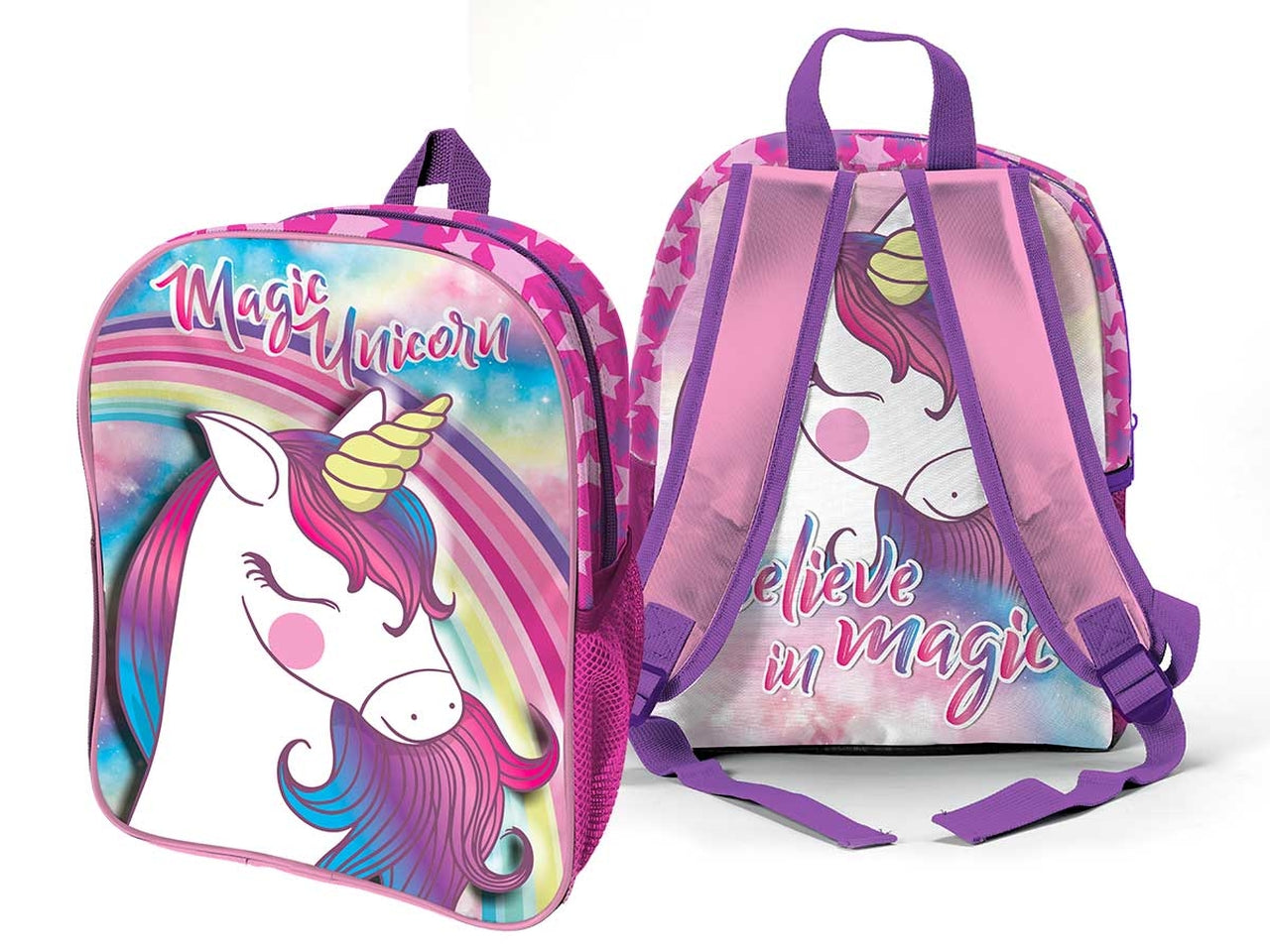 Zaino asilo 3d Unicorno per bimba in tessuto multicolor, 32x 27x10 cm - Coriex$