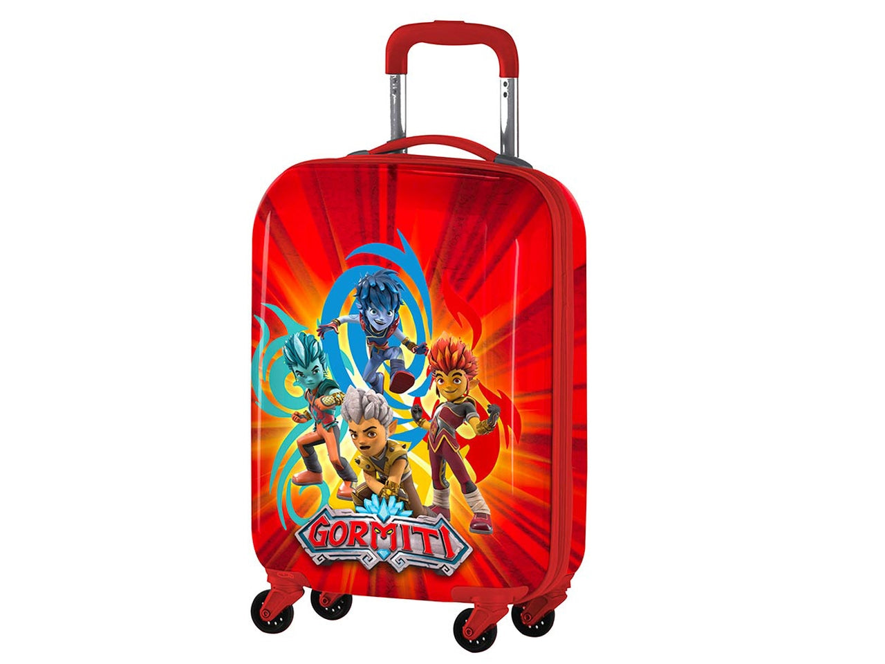 Trolley Gormiti in abs e metallo rosso a 4 ruote