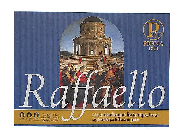Album riquadrato da disegno raffaello 10 fogli liscio riquadrato 24x33cm 80gr