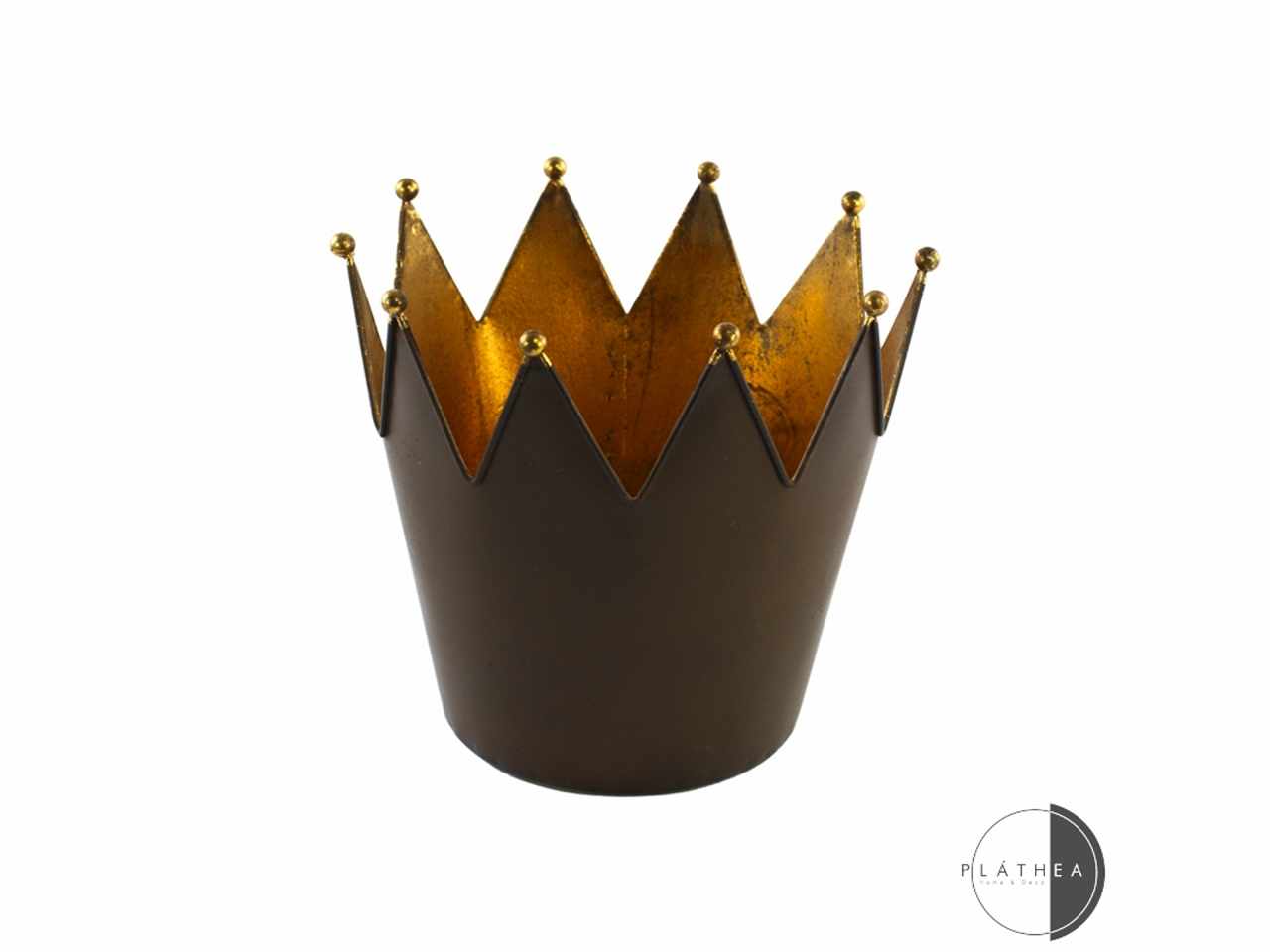 Corona ruggine/ oro d.18x17cm in metallo