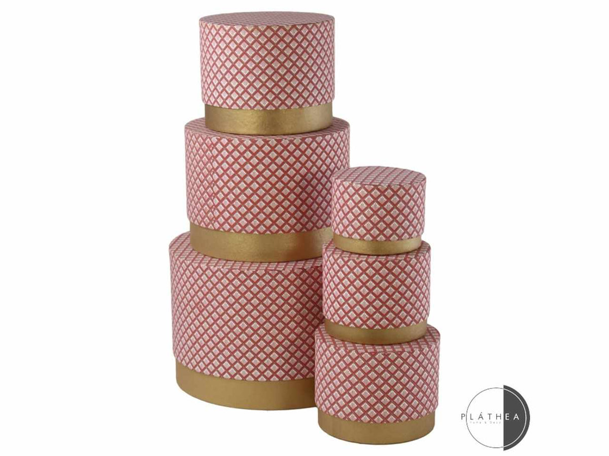 Scatola greca rosa in cartone 6p 131684