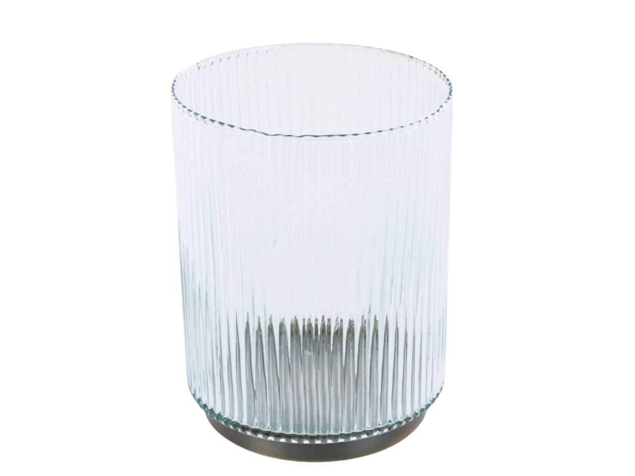 Portacandela trasparente d.14x19cm vetro e metallo