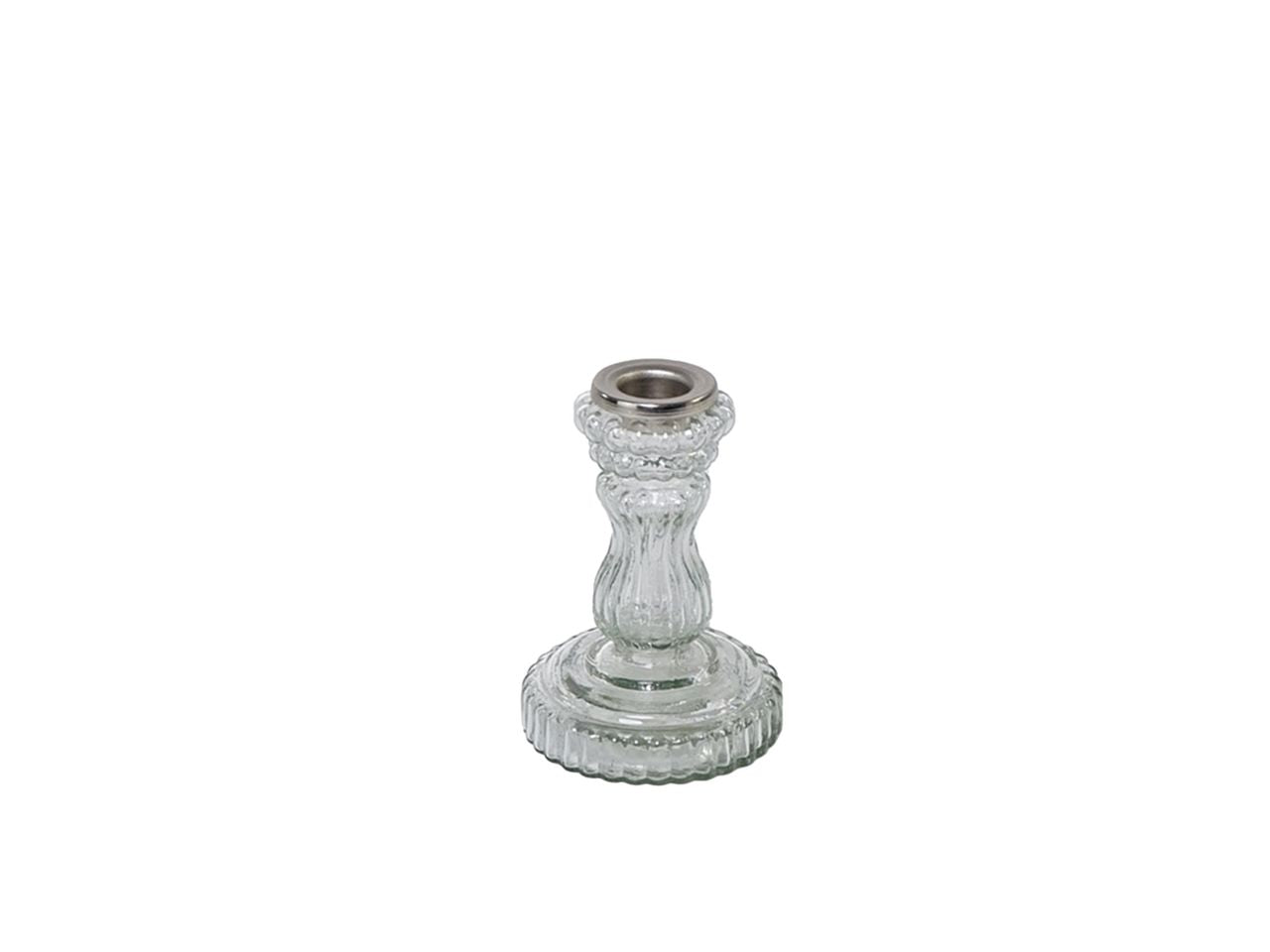 Candeliere trasparente misura h.11cm in vetro